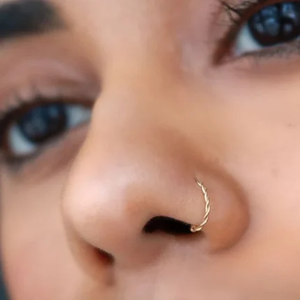 Twist U Shape Fake Nose Ring - Faux Piercing for Women (1 PC)
